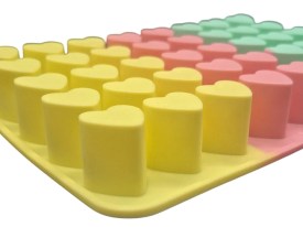 Molde silicona 40 corazones grandes tricolor